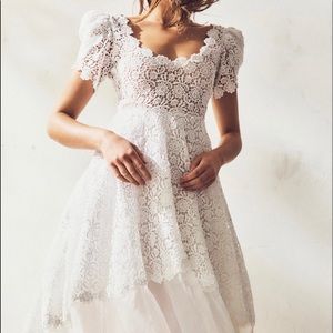 White LoveShackFancy Alistar Maxi Bridal Dress